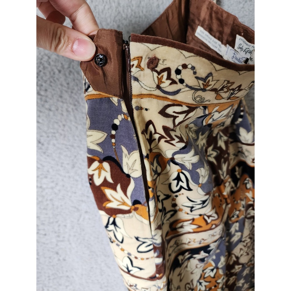 Vtg 70s Emilio Pucci Saks Skirt Set Women 12 Floral Velvet Jacket Maxi Skirt‎ - Picture 9 of 16
